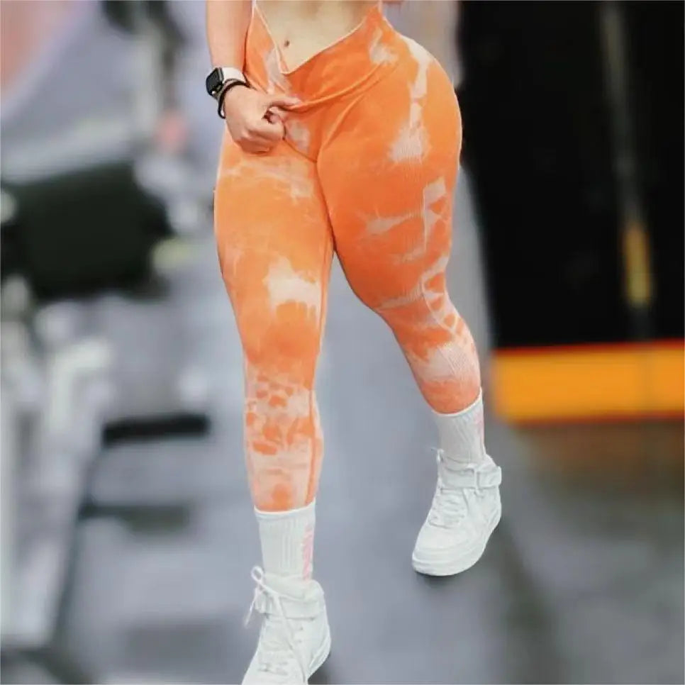 Seamless High-Waisted Tie-Dye Leggings